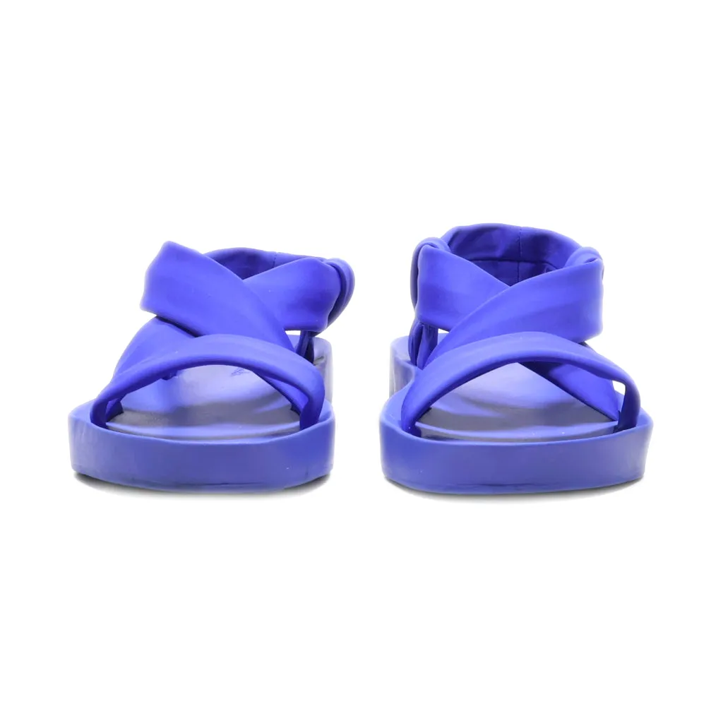 Clarks Seanna Rise Flat Sandals Fabric Blue Colour For Women