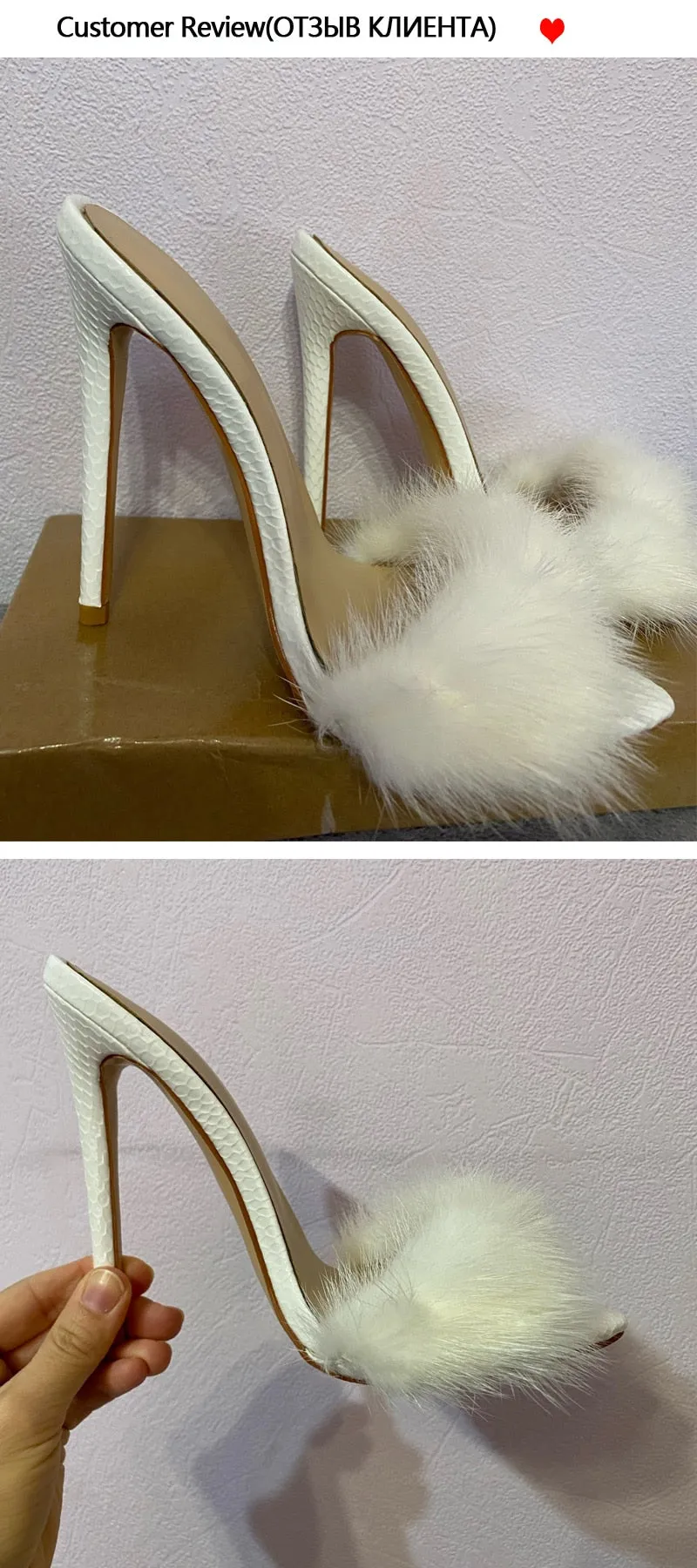 Fur Thin High Sandals